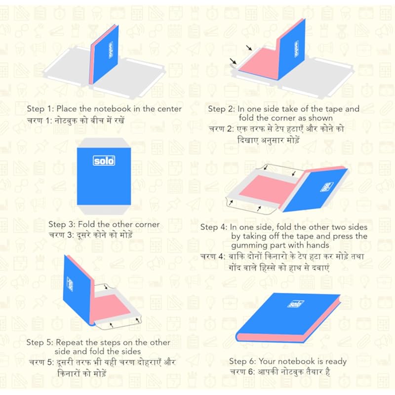 Solo Self-Adhesive Book Cover Sheets | Ultra Clear Protective Cover | Strong Adhesive Tape | Easy Peel & Stick | Pack Of