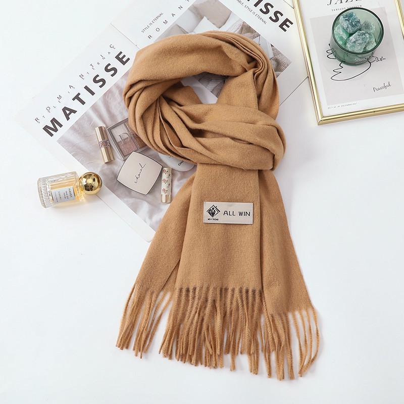 High-End Women's White Cashmere Wool Scarf Shawl - Winter 2025 Collection
