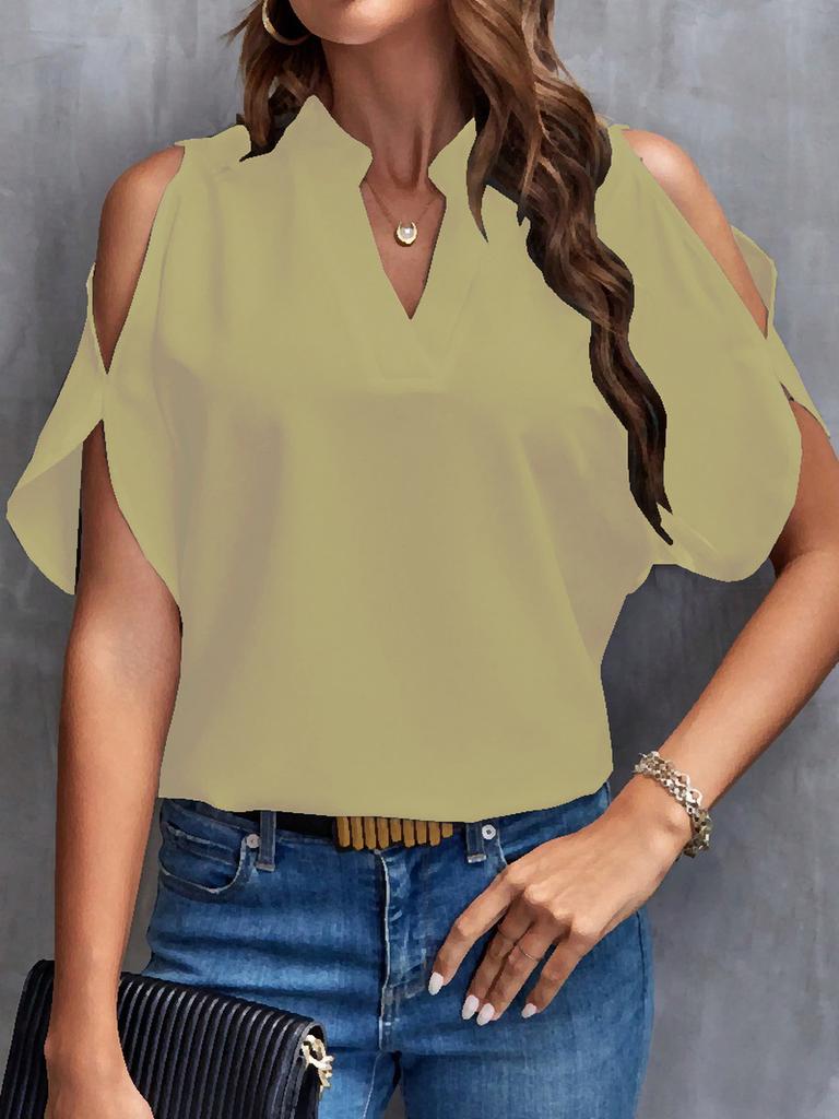 Women's Summer New V-Neck Elegant Fashion Off-Shoulder Top