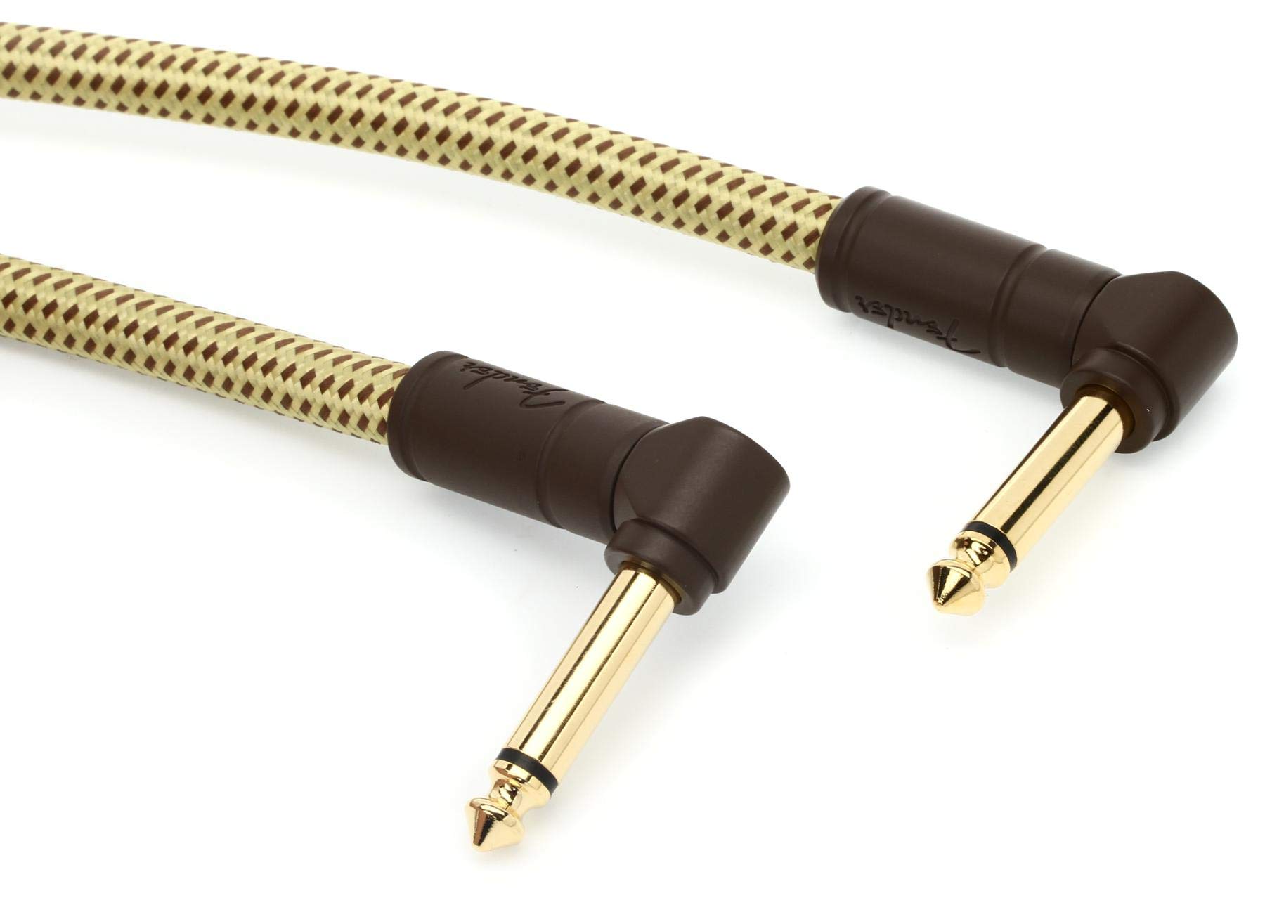 

Fender Shielded Cables Deluxe Series Instrument Cables Tweed 08 (2-Pack), Angle/Angle, 6 ,