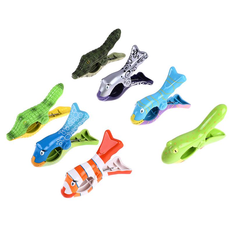 Plastic Beach Towels Clips For Sunbeds Sun Lounger Animal Decorative Clothes Pegs Pins Large Size Drying Racks Retaining Clip