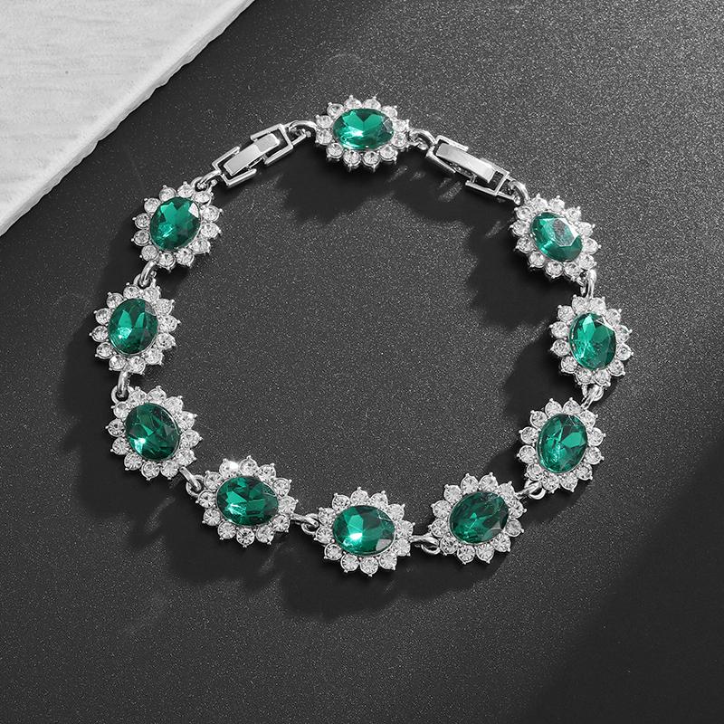 Fashionable and Exquisite Shiny Zircon Sunflower Bracelet Women's Trendy Dinner Party Jewelry Girls Gift