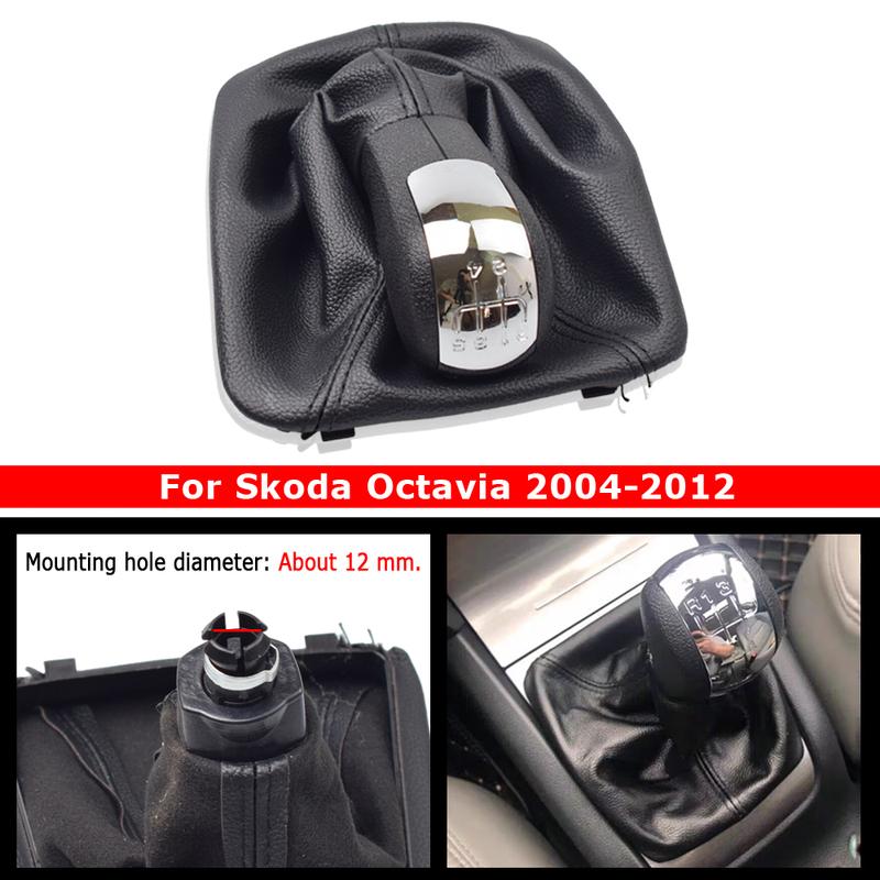 5 Speed Car Gear Shift Knob Gearstick Gaiter Boot Kit For Skoda Octavia 2004 2005 2006 2007 2008 2009 2010 2011 2012