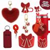 6Pcs Accessory Set For Stanley Cup Water Bottle Handle Strap Straw Cap Protect Bottom Cover Charms Pendant Keychain Decoration