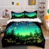 "Starry Night Forest Decor Set" Soft Comfortable Duvet Cover Bedding Set Included 1*Duvet Cover & 2*Pillowcases, gift