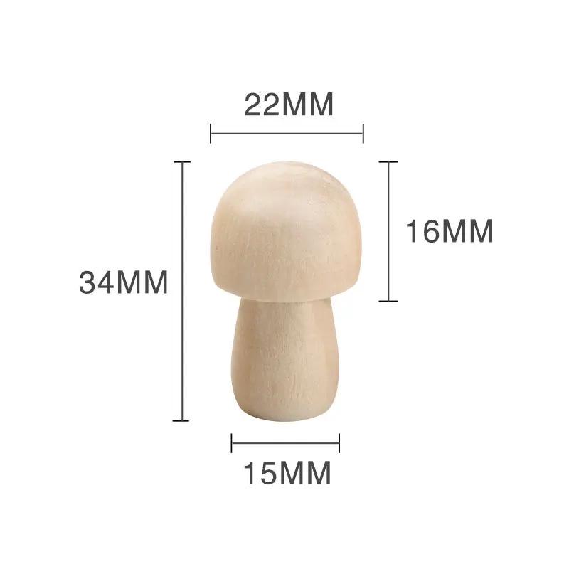 Miniature Wooden Mushroom Scale Model Ornaments Mini Wood Mushroom Simulation Models DIY Desktop Decor Home Crafts