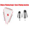 Pastry Props Set Disposable Piping Bags with Stainless Steel Piping Nozzle Suitable for Cake Cream Bread DIY Baking Supplies ZYF
