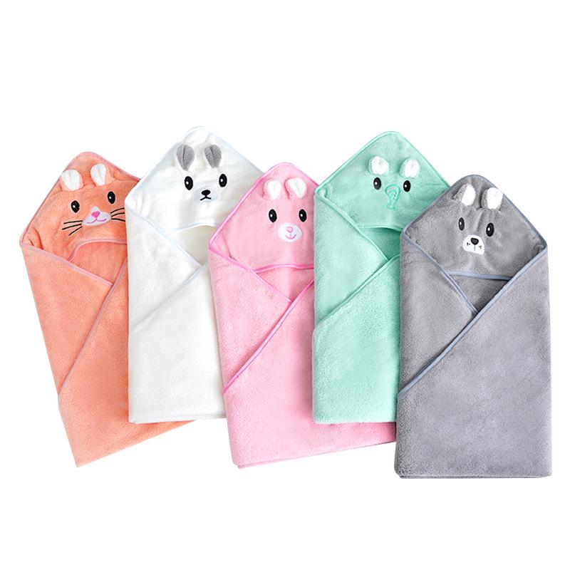 Cloak Coral Fleece Baby Bath Towel: Absorbent Hooded Poncho & Swaddling Blanket, Super Soft for Children