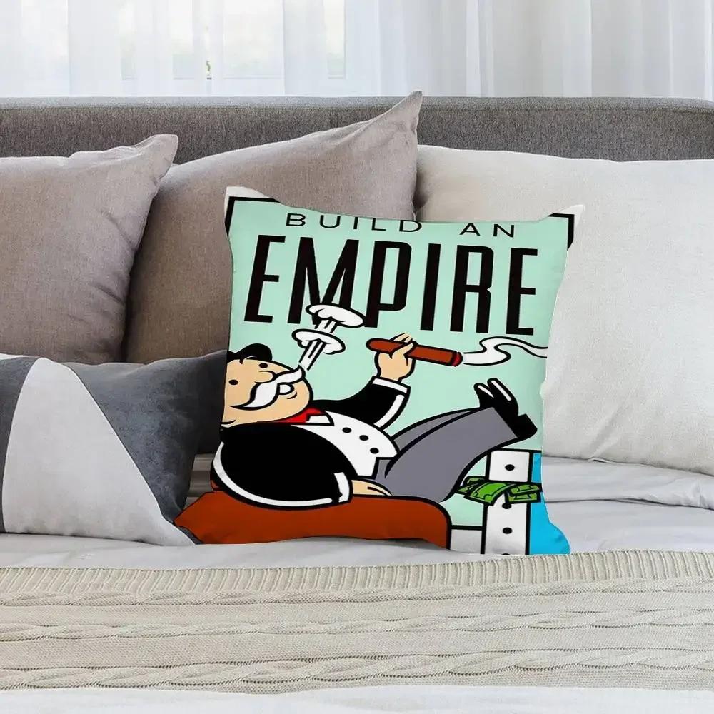 Cartoon M-Monopoly Dollar Money Pillow Case Short Plush Double-sided Print Square Throw Pillow Covers Sofa Home Cushion Decor