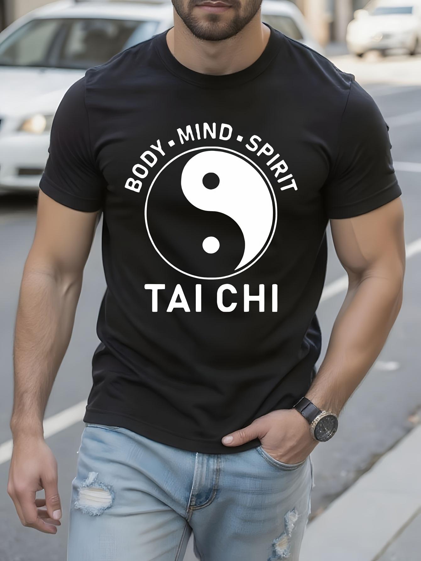 Funny Tshirt Funny Tai Chi Graphic Tshirt - Black with Wh... XXXXL