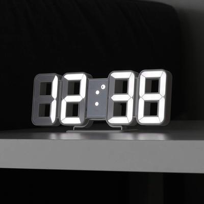 Mooas 3D Pure Mini White LED Clock, Multifunctional LED Clock (Calendar, Alarm, Temperature)