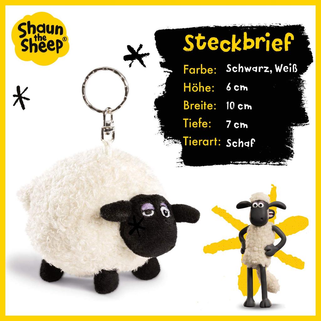 Shaun the Sheep NICI Shirley Key Ring 10cm