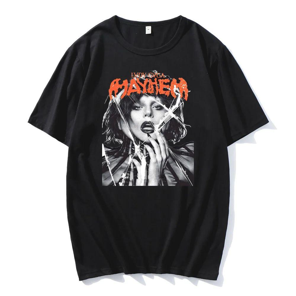 Lady Gaga Mayhem T Shirts High Quality Hip Hop Cotton T Shirts Fashion Men Aesthetic Retro TShirts Summer New Clothing Unisex