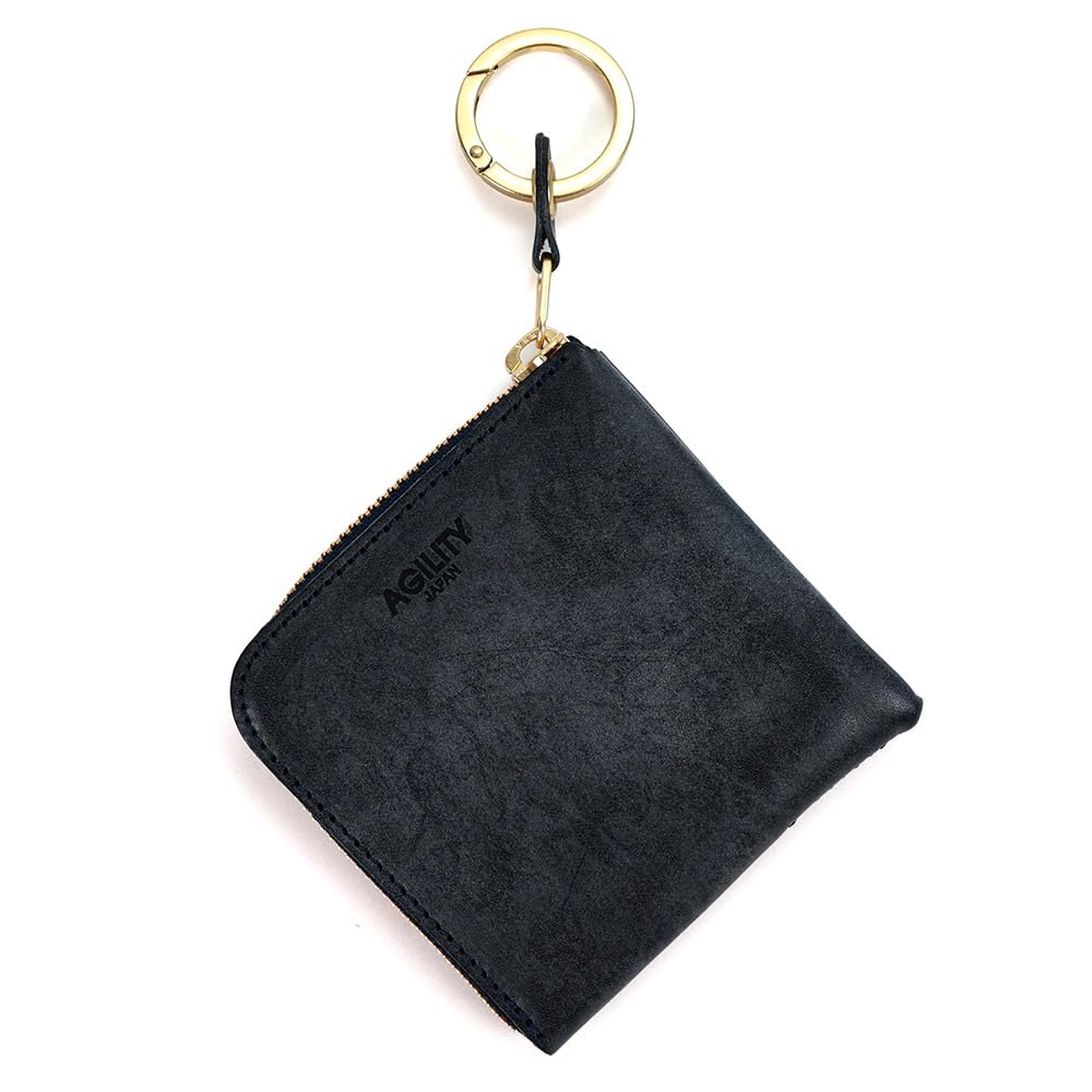 AGILITY affa 'Posh Short' L-shaped zipper mini wallet, compact wallet, bi-fold wallet, small, mini, leather.