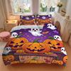 3PCs Halloween Decorations Design Cover Set, Breathable Fabric, Machine Washable (1 Duvet Cover + 2 Pillowcases) (Without Quilt) yy250911091
