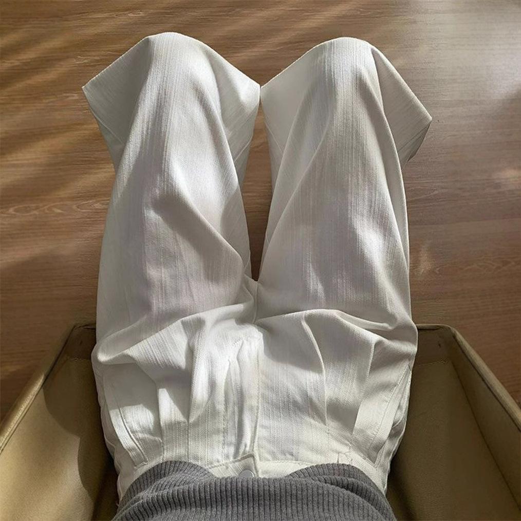 Fashionable Comfortable Loose White Wide Leg Jeans Women's Large Size Muscle Sense High Waist Straight Jeans Trousers Jeans for Women Long Denim Pants