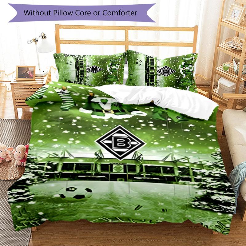 3pcs Borussia Monchengladbach Logo Pattern Bedding Set Duvet Cover Set Includes Duvet Cover &pillowcases,perfect All Season Bedroom Decoration&gift