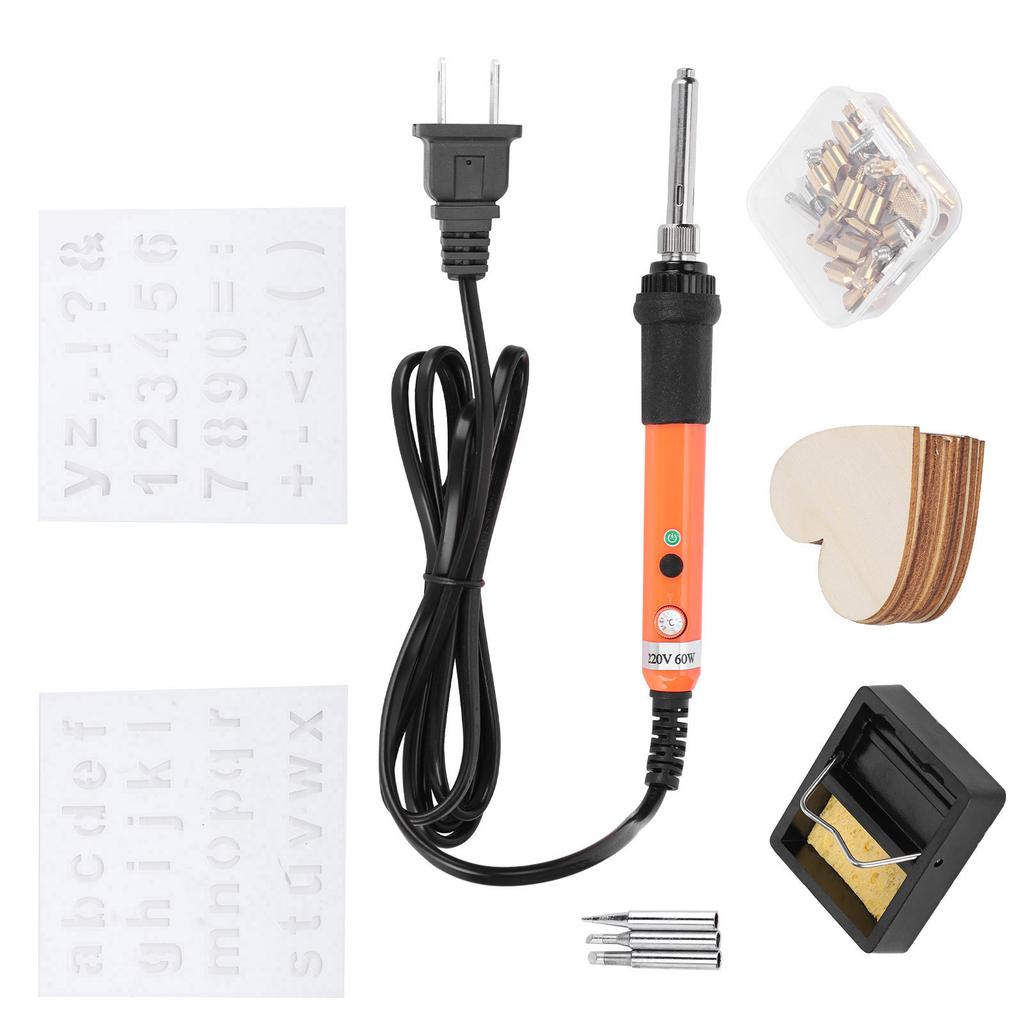 Electric Soldering Iron Set Wood Burning Pen Engraving Carving Pyrography Tool 60WUS Plug 110V