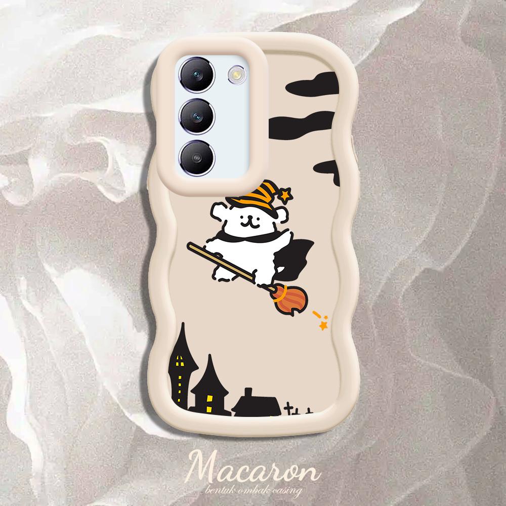 

Окрашенный узор Big Wave Edge Мягкий силиконовый материал Macaron чехол для телефона противоударный защитный резиновый чехол для OnePlus Vivo Motorola Moto Motorola Moto G55 белый