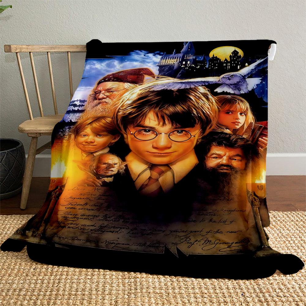 1pc Harry Potter Hogwarts School of Witchcraft and Wizardry Outdoor Flannel Throw Blanket All Season Soft Warmth,Home Decor 1031151