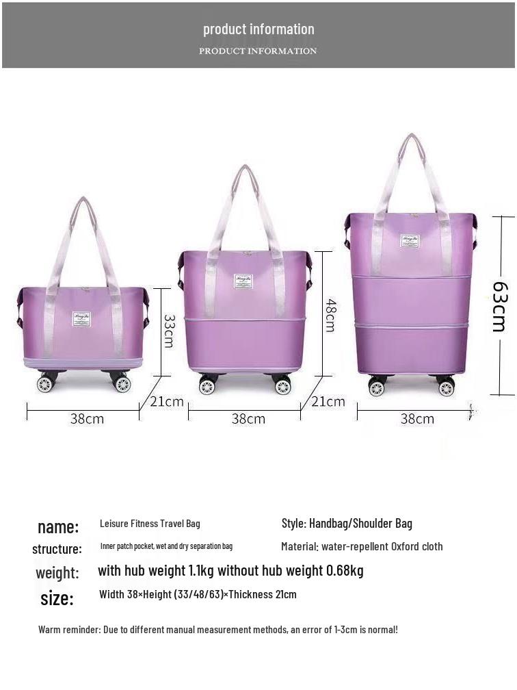 Bardzo duża torba podróżna na kółkach uniwersalnych - Idealna na podróże służbowe i krótkie wyjazdy