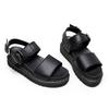 Sandali taglia grande donna popolari estivi nuovi europei e americani punta tonda tinta unita muffin suola morbida romani scarpe da spiaggia sandali platform