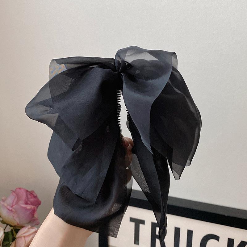 

Lystrfac Новая сетчатая заколка-банан с бантом Заколки для волос для женщин девушек Заколка для волос на затылок Зажим для конского хвоста Модные аксессуары для волос