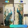 Peacock Style Printed Curtain for Home Decor - Rod Pocket Window Treatment for Bedroom, Kitchen, Living Room