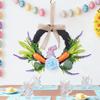 2026 Spring Easter Lavender Bunny Carrot Artificial Flower Wreath Festive Home Garden Door Wall Hanging Decor