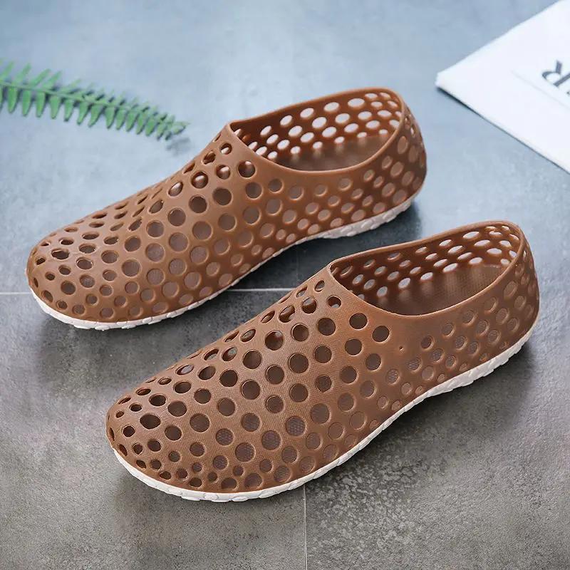 Fashion Flat Men's Sandal Hole Shoes Cheap Liquidation New Arrival Luxury Designer Pvc Clearance Sale Open Toe Original Casual Male Shoe
