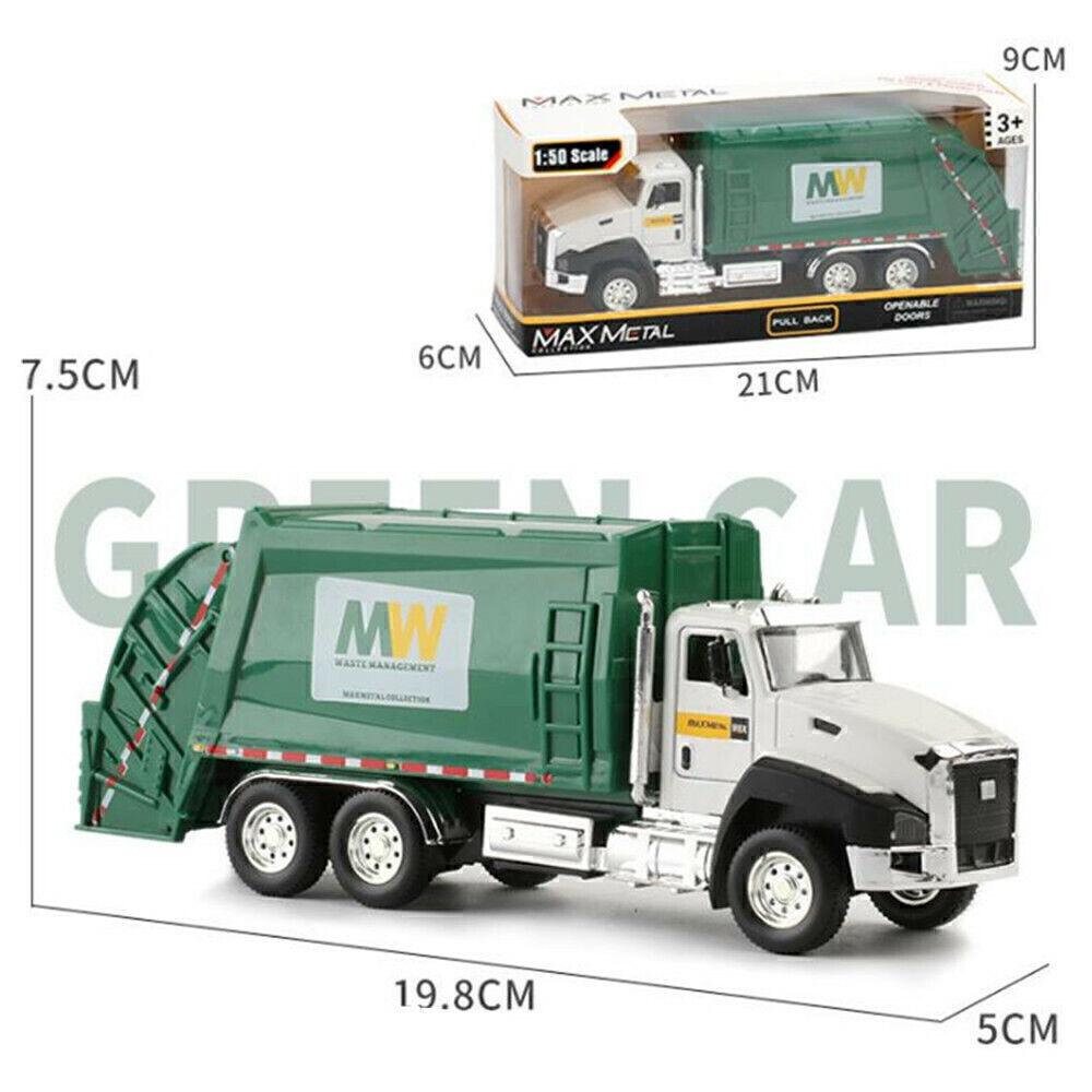 1/50 Scale Metal Scales City Die-casting Garbage Trucks, Large Toy Garbage Trucks, Oil Tankers and Toy Transport Vehicles with Rear Traction