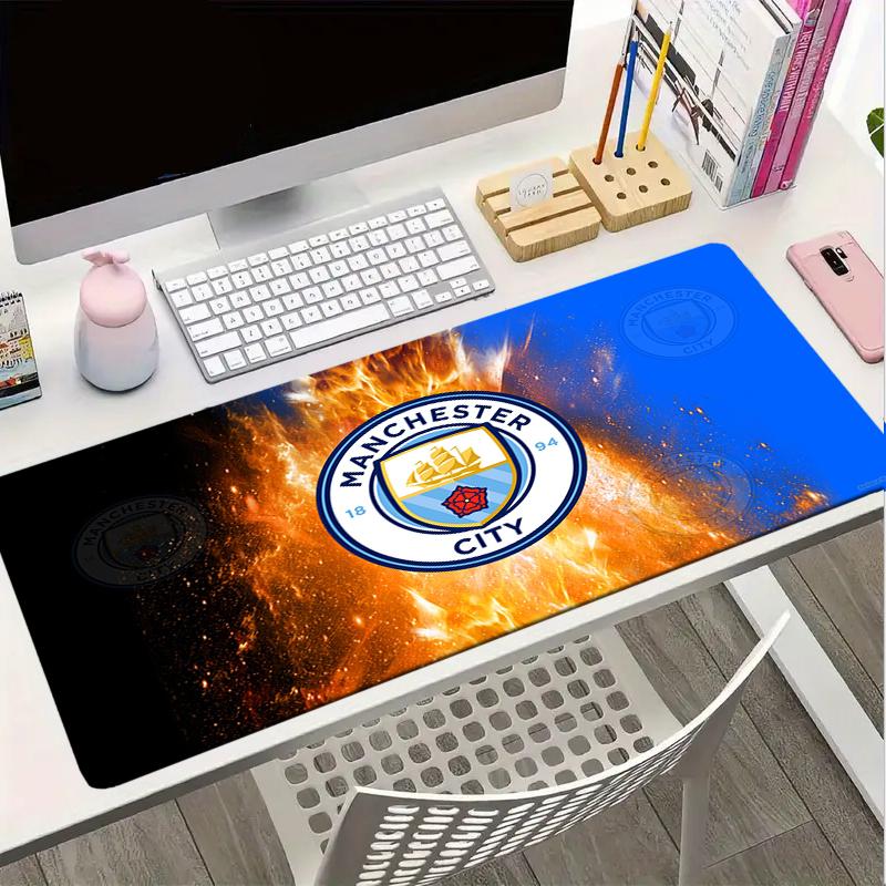 Tappetino per mouse con stemma del Manchester United, Tappetino per mouse da gaming, Tappetino per tastiera, Decorazione da scrivania per computer portatile, Regalo per tifoso, Regalo di compleanno
