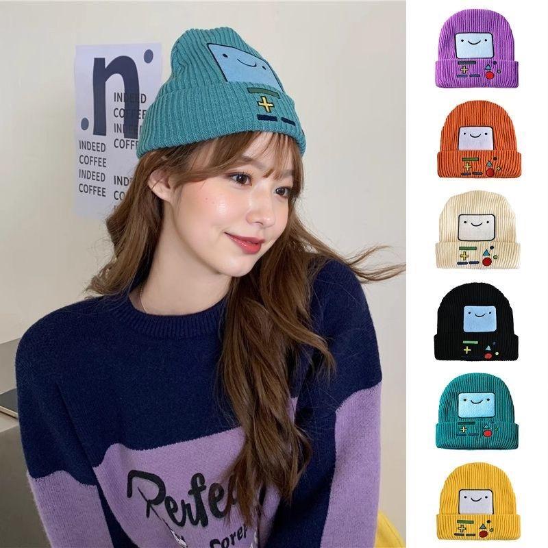 Autumn Winter Hat Retro Game Console Cartoon Warm Beanies Hat Multicolor Fashion Thick Warm Beanie Hats Women Solid Adult Cover Head Cap