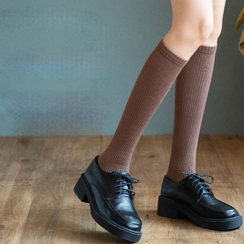 Female Autumn High Waist Lean Legs Breathable Pressure Calf Pile Socks