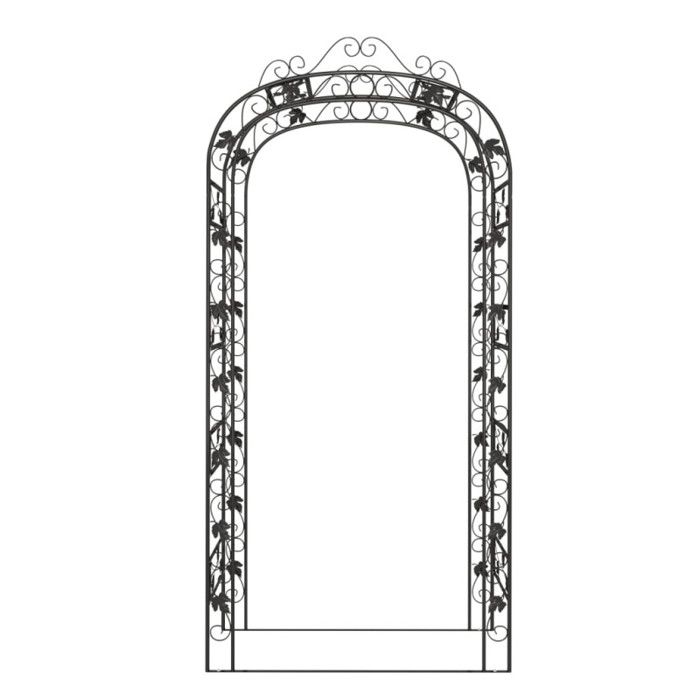 Garden Arch - Black - 116x45x240 Cm - Steel - Robust Structure - Multiple Uses