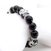 [Ishiki] Amulet Natural Stone Pair Bracelet Onyx 12mm Four Divine Beasts Crystal 10mm Four Divine Beasts 2-piece set with Paulownia wood box [b181]