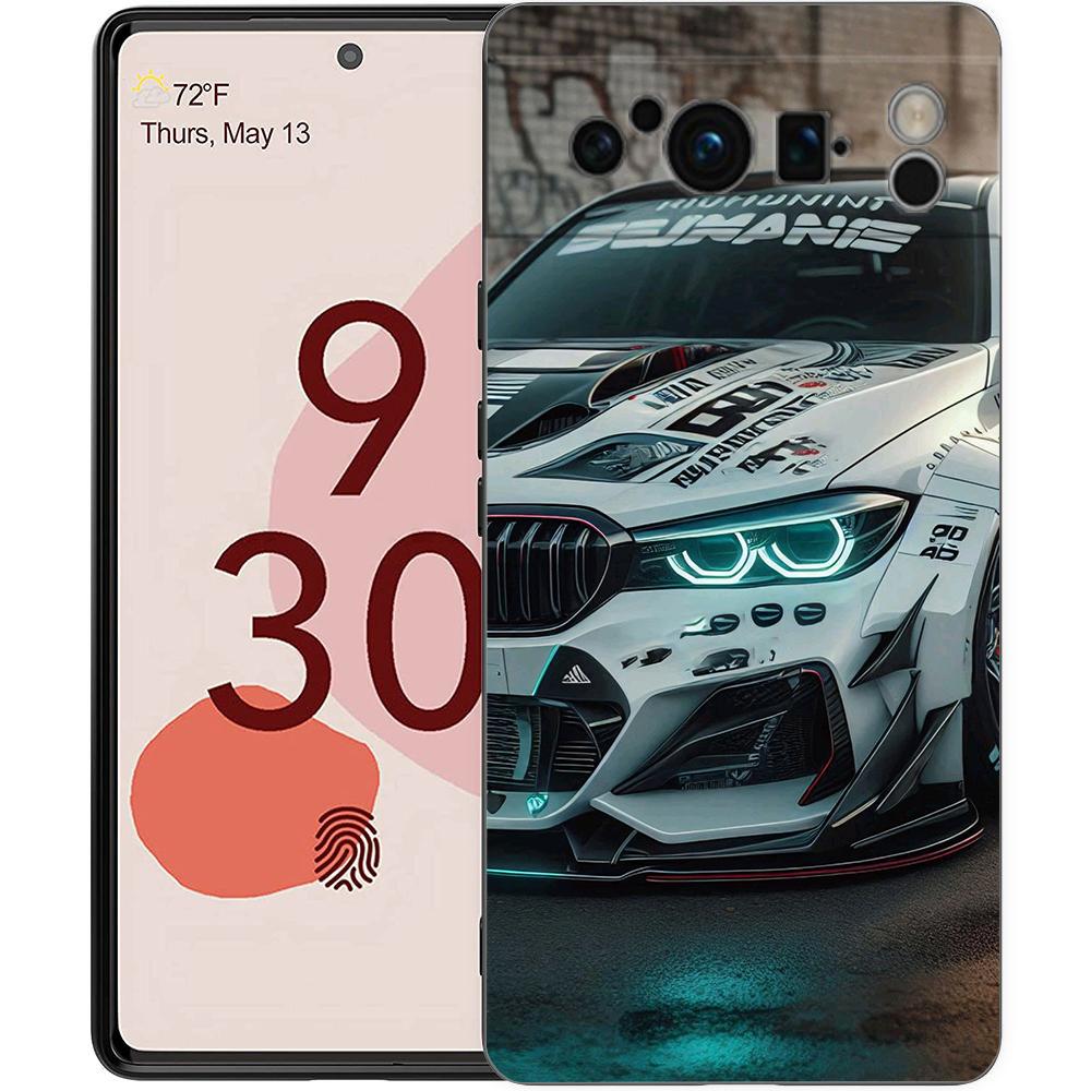 Cool Male Men Light Cars Luxury Phone Case For Google Pixel 11 10 9 8 11 10A 9A 8A 7 7A 6 Pro XL 6A 5G Black Soft TPU Cover
