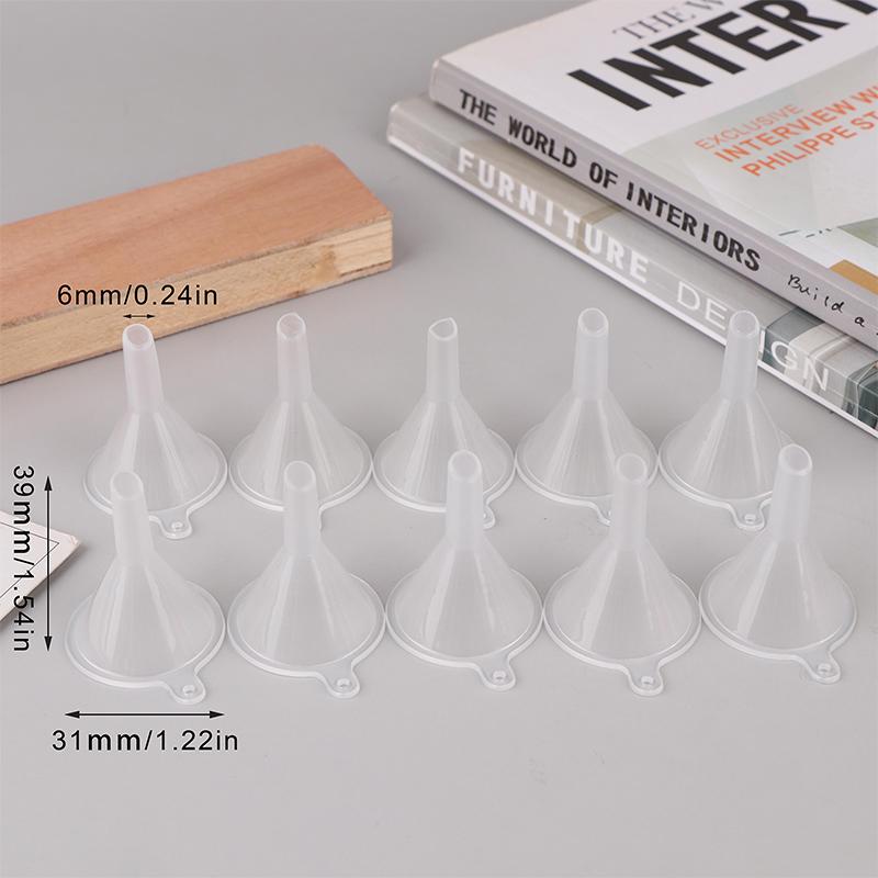 10Pcs Mini Metal/Plastic Aluminum Funnel Small Funnels For Perfume Mini Liquid Essential Oil Funnels Empty Bottle Packing Tools