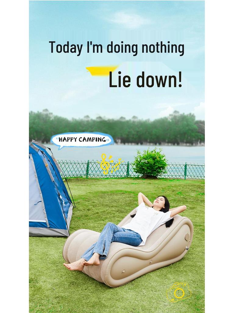 Poltrona Reclinável Inflável Portátil: Sofá de Exterior e Colchonete para Camping e Festivais