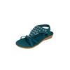 New Sandals with Hand Embroidered Thread, Rhinestones, Oversized Clip On Flat Shoes