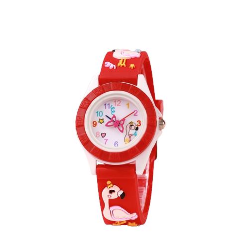 

Кварцевые наручные часы с мультяшным дизайном фламинго для девочек - Милый ремешок, Неводонепроницаемые - Идеальный аксессуар для маленьких принцесс