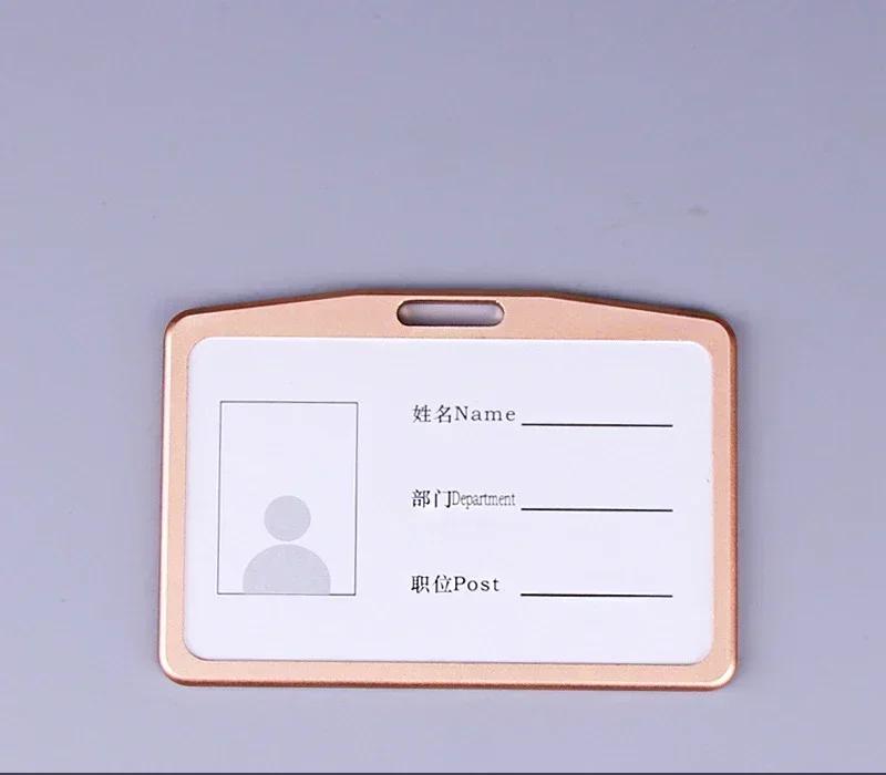 1PC Work Card Holders Men Women Business Bank Credit Card Holder Name ID Card Cover Fashion Metal Work Badge Case