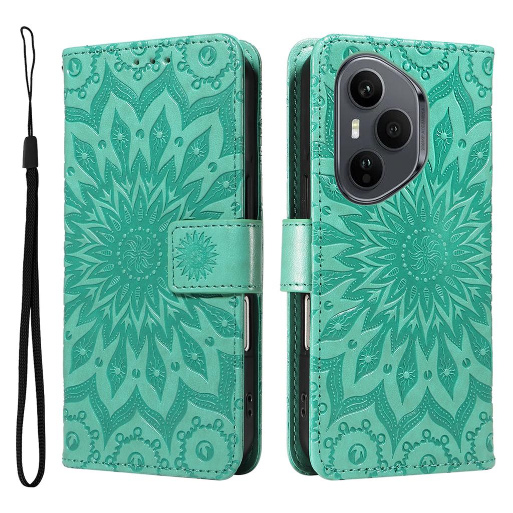 For Honor 400 Pro 5G (Global) Leather Wallet Case Sunflower Imprinted Phone Cover