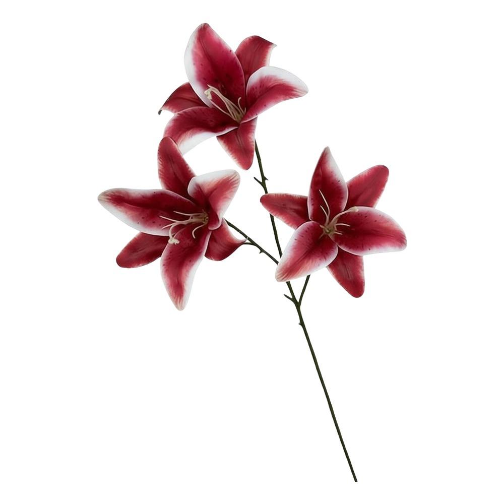 3 Heads Artificial Lilis DIY Flower Floral Arrangement Fake Flowers Realistic Plastic Artificial Flowers Photography Props