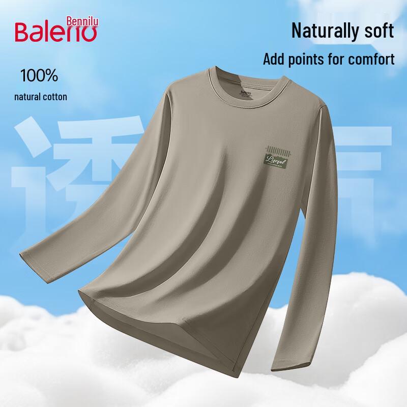 Baleno Men s Retro Pure Cotton Long-Sleeve T-Shirt 4XL