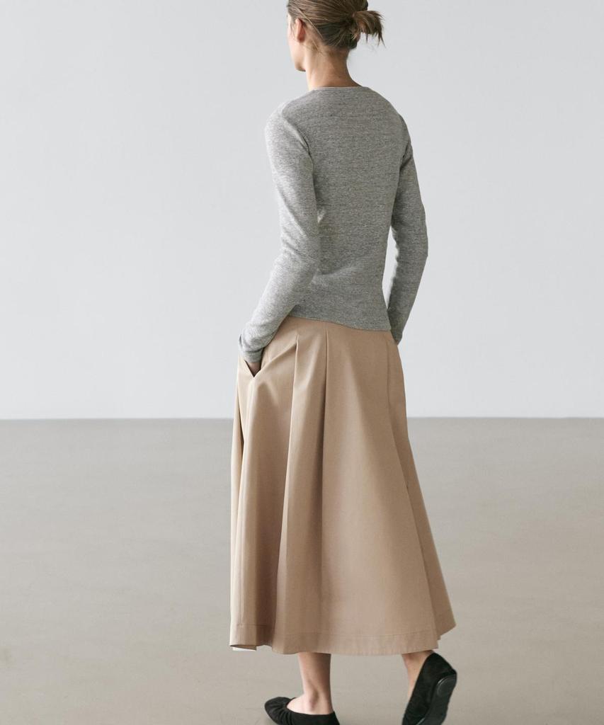 Masimodutti Box Pleated Midi Skirt