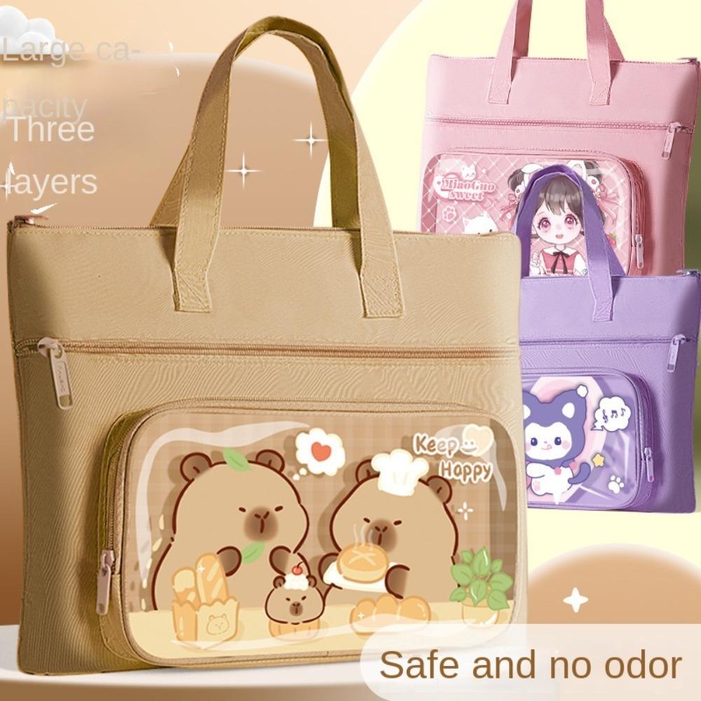 

Handheld Capybara Tutorial Bag Large-capacity Cartoon A4 File Bag Work Commuting