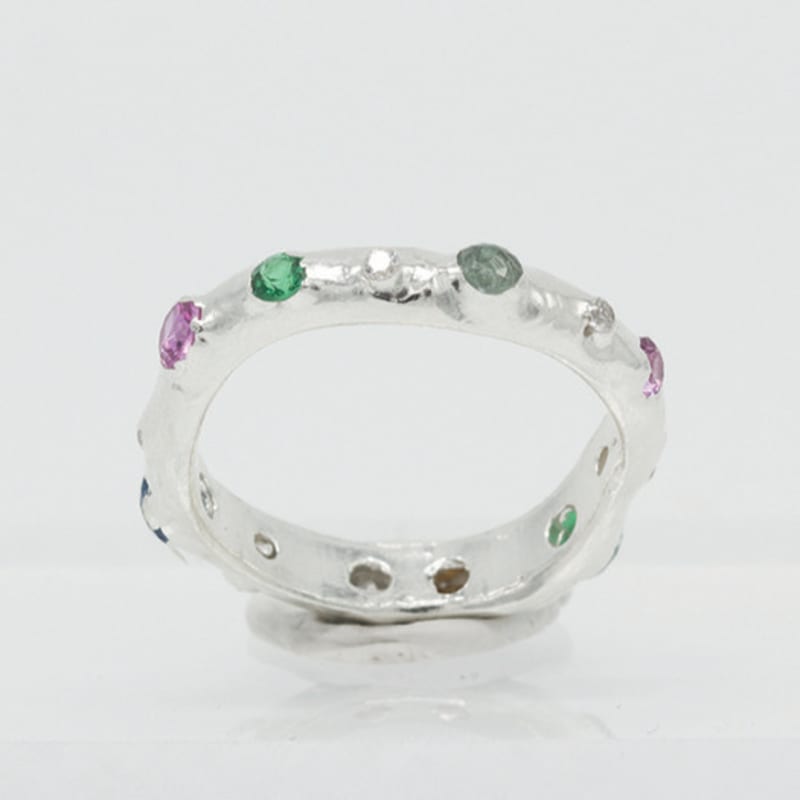 Studio Curve Wave Stone Ring