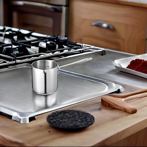 IMEEA Milk Pan, Single-Handed Pot, 18-10 Stainless Steel, Induction Compatible, Mini Milk Pan, Silver
