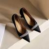 Cow Leather Pointed Toe High Heels Rhinestone Women Pumps